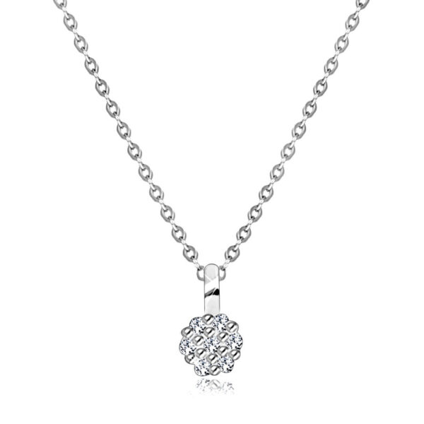 Briliantový náhrdelník z bieleho 9K zlata - tenká retiazka