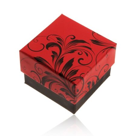Červeno-čierna darčeková krabička na prsteň