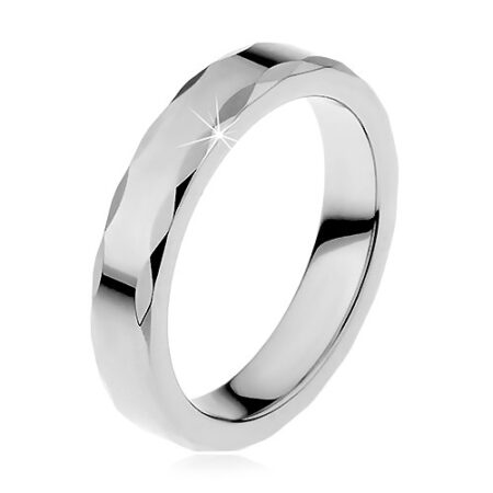 Dámsky wolfrámový prsteň so stužkovým okrajom D7.20 - Veľkosť: 67 mm