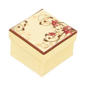 Darčeková krabička na prsteň - svetložltá s ružovým narcisom Y32.15