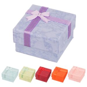Krabička na náušnice - mramorované pastelové odtiene s mašličkou Y26.13/15 - Farba: Fialová