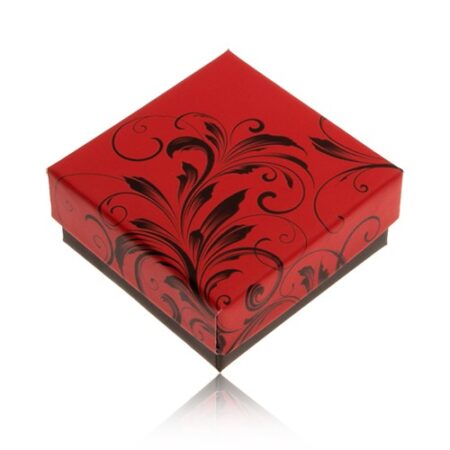 Nižšia červeno-čierna krabička na prsteň alebo náušnice