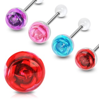 Piercing do jazyka ruža N26.25 - Farba piercing: Ružová