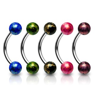 Piercing do obočia akrylové guličky N29.9 - Farba piercing: Zelená