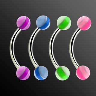 Piercing do obočia - pastelové pruhy N21.25 - Farba piercing: Zelená