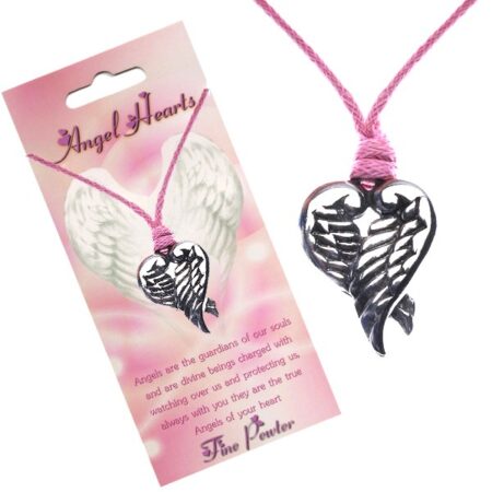 Ružový náhrdelník - prívesok srdca z prekrížených krídiel Y53.20