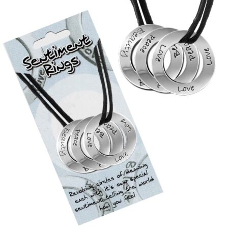 Šnúrkový náhrdelník - kolieska s nápismi "Love