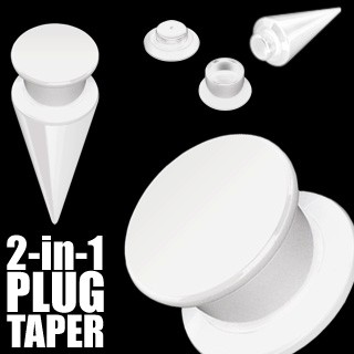 Taper a plug 2 v 1 biely N26.33 - Hrúbka: 5 mm