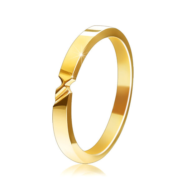 Zlatá 14K obrúčka - prsteň s dvoma zárezmi a hladkými ramenami S3GG248.79/84 - Veľkosť: 58 mm