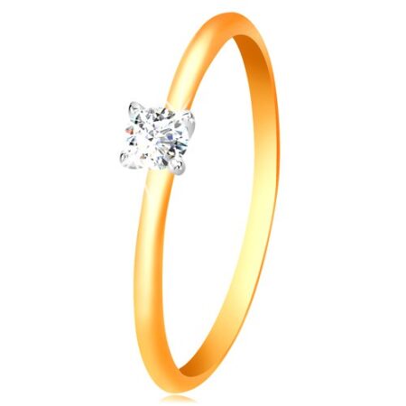 Zlatý 14K prsteň - úzke vypuklé ramená