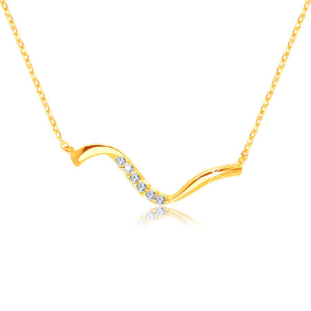 Zlatý 9K náhrdelník - nepravidelná zvlnená línia