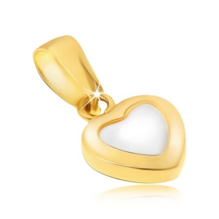 Zlatý prívesok 585 - dvojfarebné pravidelné srdce