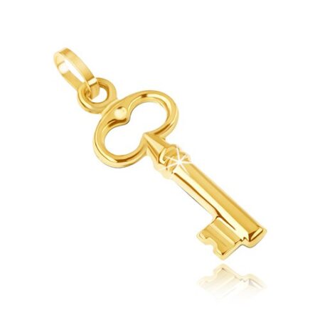 Zlatý prívesok 585 - malý trblietavý kľúčik