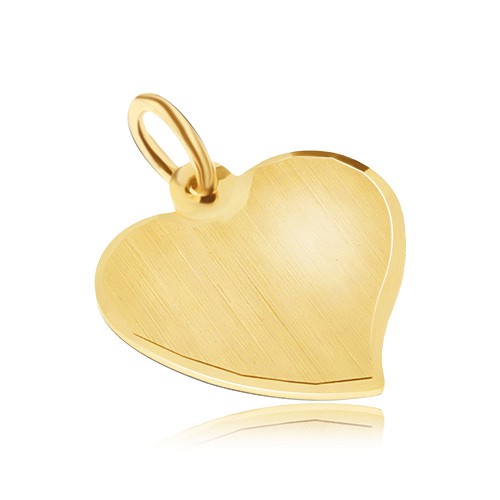 Zlatý prívesok 585 - nepravidelné ploché srdce