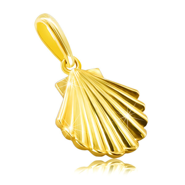 Zlatý prívesok z 9K žltého zlata - morská mušľa