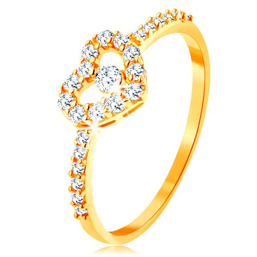 Zlatý prsteň 585 - zirkónové ramená